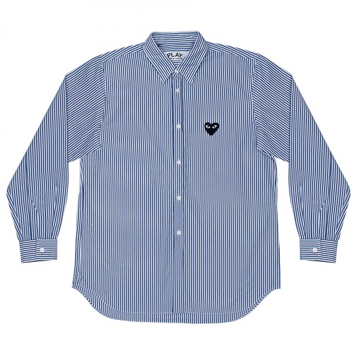 PLAY COMME des GARCONS】(M)ストライプ ハート シャツ-