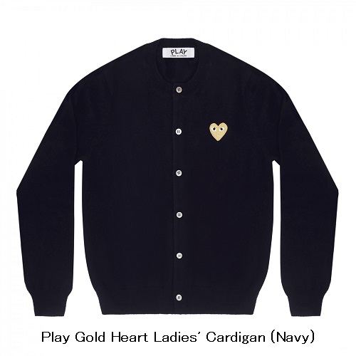 COMMEdesGARCONS PLAY ゴールドハート カーディガン ネイビー