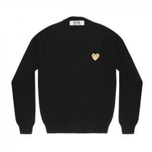Play-Gold-Heart-V-Neck-Sweater-Bk