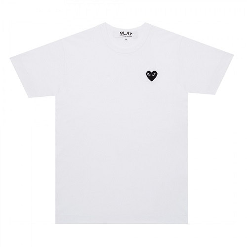 コムデギャルソン プレイ(Play) ワンポイントBlack Heart Tシャツ 白