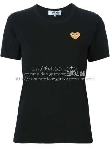 PLAY COMME des GARCONS ゴールドハート Tシャツ ブラック