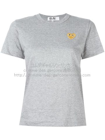 COMMEdesGARCONS PLAY ワンポイントゴールド Heart Tシャツ グレー