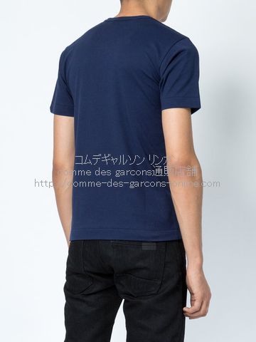 COMMEdesGARCONS PLAY ワンポイントゴールド Heart Tシャツ ネイビー