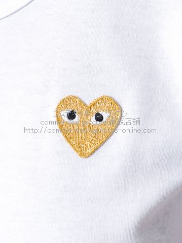 コムデギャルソン プレイ(Play) ワンポイントゴールド Heart Tシャツ ...