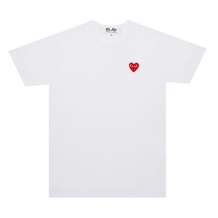 COMME DES GARCONS PLAY 白のコットンハートロゴTシャツ-