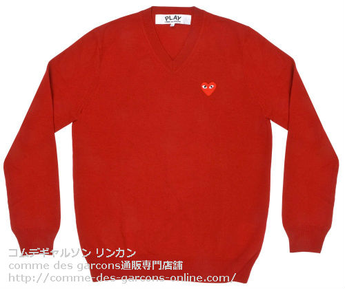 Play-V-Neck-Sweater-Red