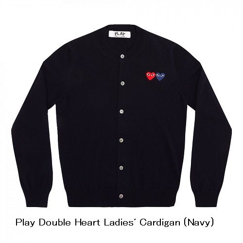 PLAY COMME des GARCONS プレイコムデギャルソン AD2014 ハートロゴワッペンカーディガン ネイビー M