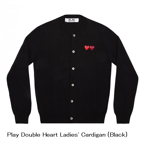 身幅約43cmPlay COMME des GARCONS ハートカーディガン  M ブラック