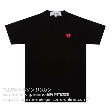 Play One Red Heart TShirt bk - レディース Play COMME des GARCONS 赤ハート黒Tシャツのご注文です。