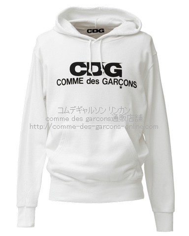 新品 コムデギャルソン CDG ロゴ パーカー フーディ ホワイト