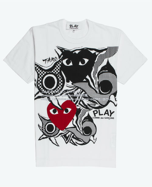 PLAY COMME des GARCONS プレイコムデギャルソン 12年製×TARO OKAMOTO 岡本太郎アート半袖Tシャツ AJ-T002 ホワイト