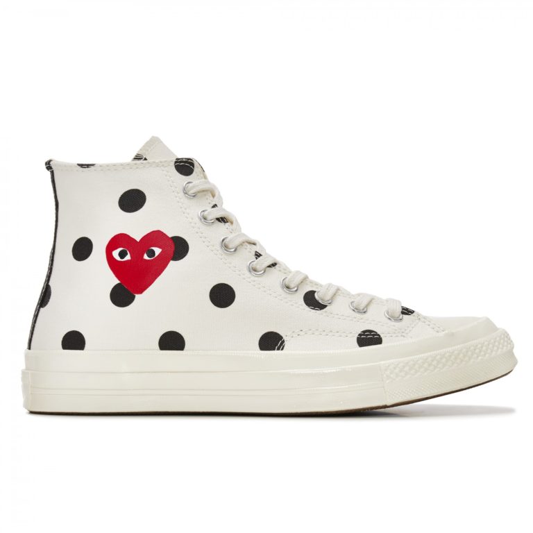 プレイコムデギャルソン コンバース ポルカドット 赤ハート チャックテイラー 白 ハイカット コムデギャルソン リンカン Comme Des Garcons通販店舗