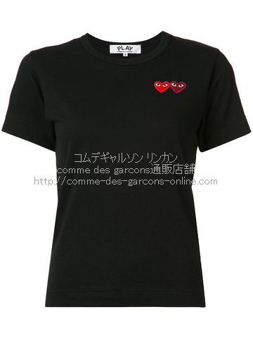 PLAY コムデギャルソン Tシャツ Wハート・ワッペン 黒