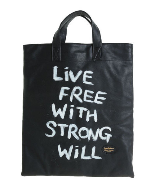 コムデギャルソン×ルイスレザーズ・トートバッグ（青山店限定）LIVE FREE WITH STRONG WILL