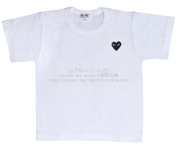 プレイ・コムデギャルソン子供用Tシャツ 黒ハートワッペン-キッズウェア-