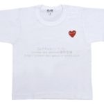 プレイ・コムデギャルソン子供用Tシャツ 赤ハートワッペン-キッズ 