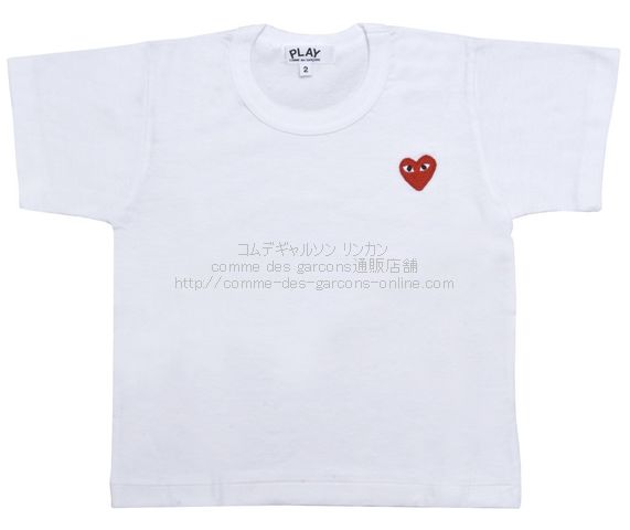 プレイ・コムデギャルソン子供用Tシャツ 赤ハートワッペン-キッズ