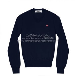 play-little-red-heart-cotton-v-sweater-navy