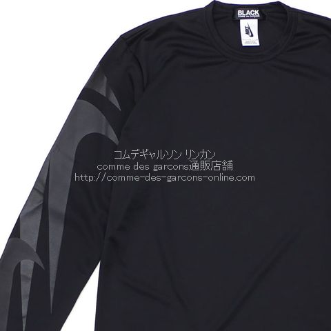 ブラック・コムデギャルソン限定ナイキ長袖Tシャツ・黒（Nikeコラボ