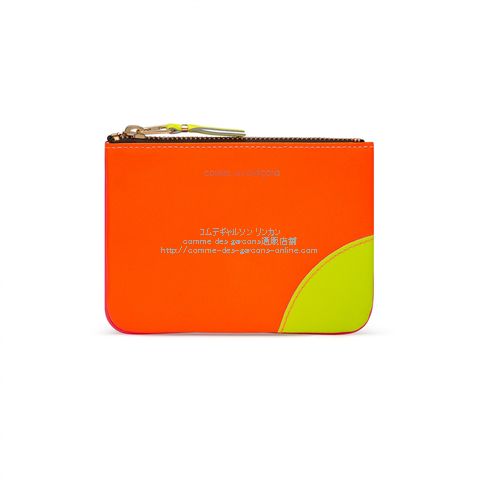 コムデギャルソン財布 SUPER FLUO SA8100SF ポーチS（ライトオレンジ・ピンク）