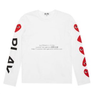 白（ホワイト）Tシャツ-プレイ・コムデギャルソン（Play Comme des 