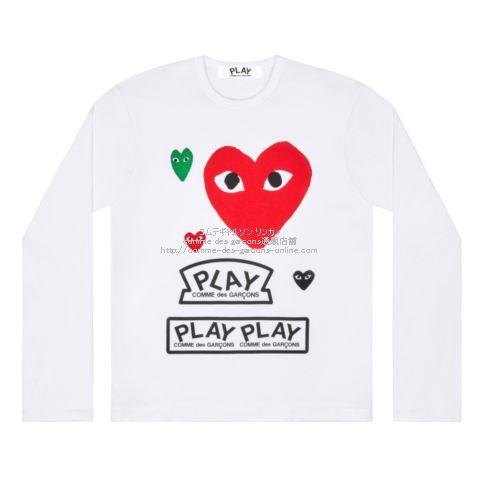 新品プレイ コムデギャルソン PLAY COMME des GARCONS 長袖 - スウェット