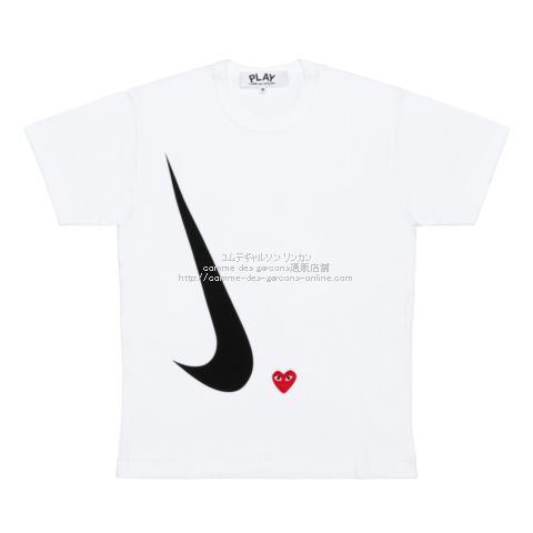 NIKE PLAY ナイキ プレイ コムデギャルソンTシャツ白L - Tシャツ