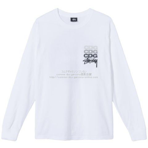 コムデギャルソンCDG×ステューシー限定長袖Tシャツ-STÜSSY40周年記念