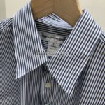 コムデギャルソン シャツ フォーエバー ワイドカラー-大きな襟-細いストライプシャツ