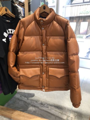 キムタクダウン 木村拓哉さん愛用 Bape Leather Classic Down Jacket Brown コムデギャルソン リンカン Comme Des Garcons通販店舗