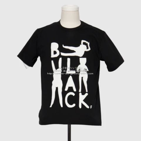 ブラック コムデギャルソン 2022SS Tシャツ（黒）-フィリップパゴウスキープリント-