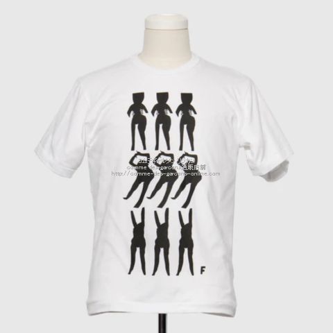 ブラック コムデギャルソン 2022SS Tシャツ（白）-フィリップパゴウスキープリント-