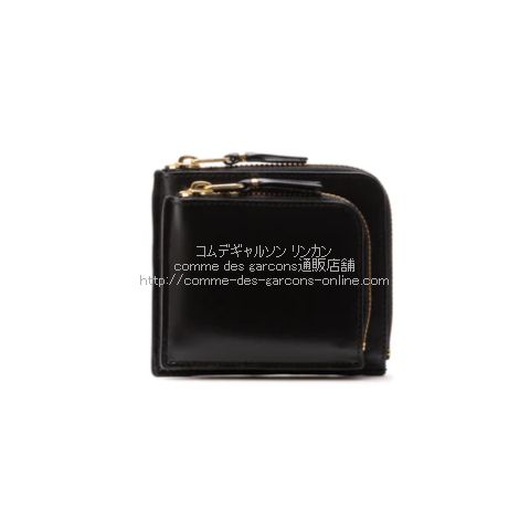 横約11cm新品 コムデギャルソン ウォレット アウトサイド ポケット 黒 L字 財布