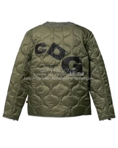 CDG × ALPHA INDUSTRIES ジップ式ライナージャケット-カーキー