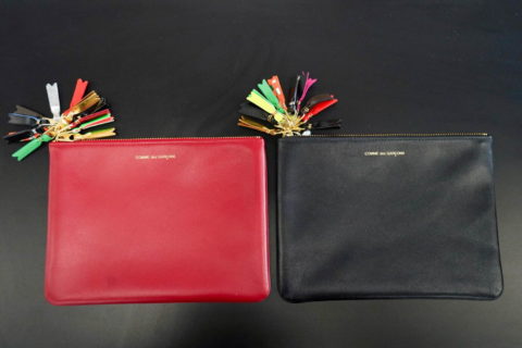 コムデギャルソン Black SA5100 ポーチ型財布・クラッチバッグ-赤- ジッパー プル ジップ アラウンド ウォレット