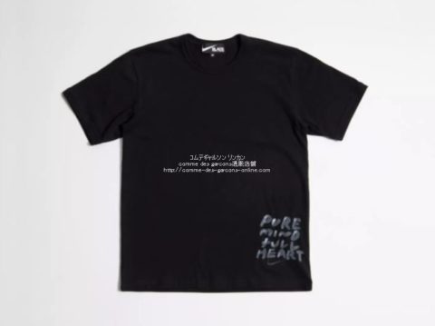 ブラック コムデギャルソン ナイキ メッセージTシャツ-2023SS-裾プリント