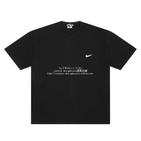 ブラック コムデギャルソン限定ナイキ ビックサイズTシャツ-黒-2023SS