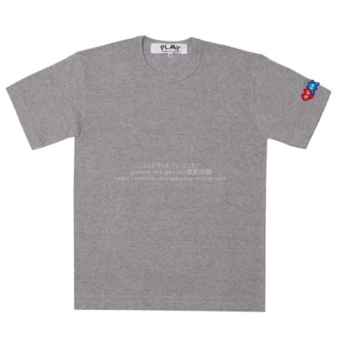 COMME des GARCONS コムデギャルソン Tシャツ サイズ:S ロゴ 総柄 ラウンドネック 半袖 Tシャツ SHIRT グレー ブランド トップス カットソー ストレッチコットン【メンズ】トップス