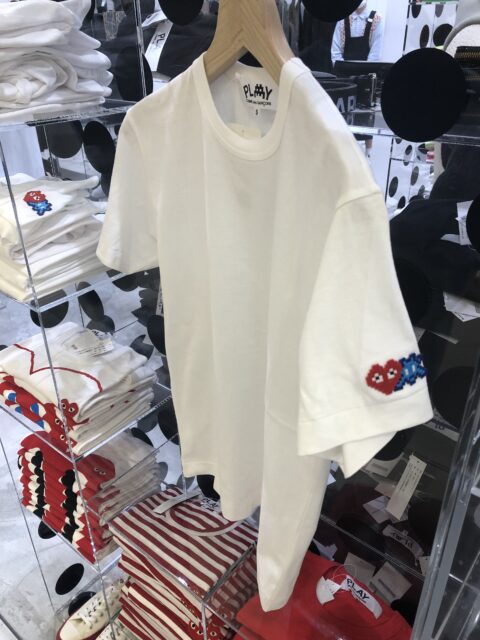 プレイ コムデギャルソン Wロゴ インベーダー 半袖Tシャツ-白-2023SS ...