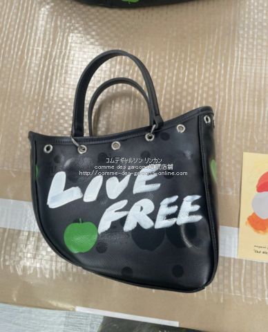 ビートルズ コムデギャルソン LIVE FREEメッセージ ボート ミニバッグ-青山限定