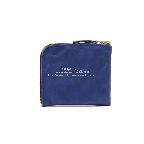 コムデギャルソン SA3100GP Washed Wallet Zip-ネイビー-L字型ミニ財布