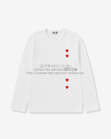 白（ホワイト）Tシャツ-プレイ・コムデギャルソン（Play Comme