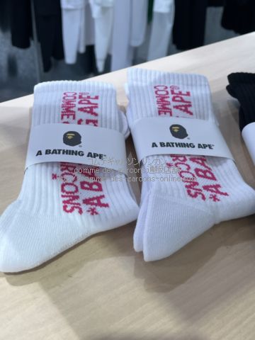 batpe-cdg-24ss-socks-wh