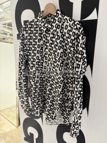 CDG コムデギャルソン オールオーバープリント 捻じれシャツ-長袖ブラウス