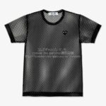 プレイ コムデギャルソン 黒ハート 大メッシュTシャツ-黒