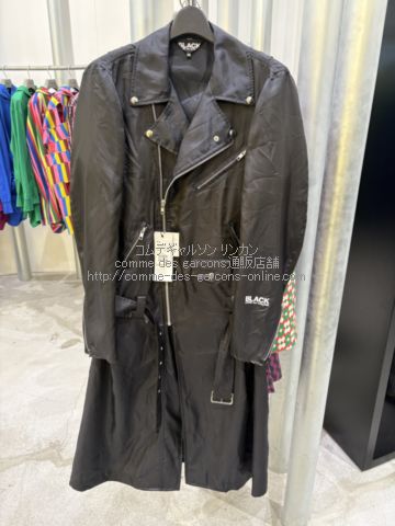 ブラック コムデギャルソン ロング ライダイーズ ジャケット-26SS