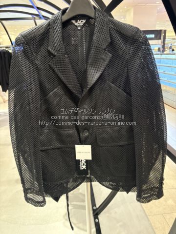 ブラック コムデギャルソン メッシュ ジャケット-26SS