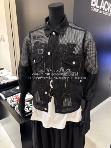 ブラック コムデギャルソン メッシュ Gジャン-ブルゾン-26SS
