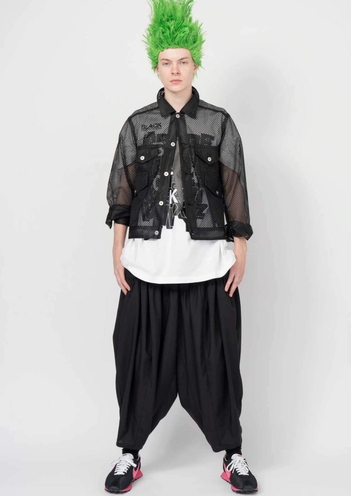 ブラック コムデギャルソン メッシュ Gジャン-ブルゾン-26SS