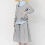 コムデギャルソンガール フリル付 グレー テーラードジャケット--26SS